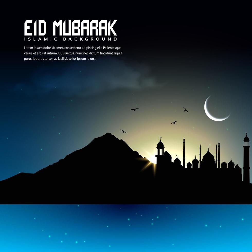 Eid Mubarak banner background vector template