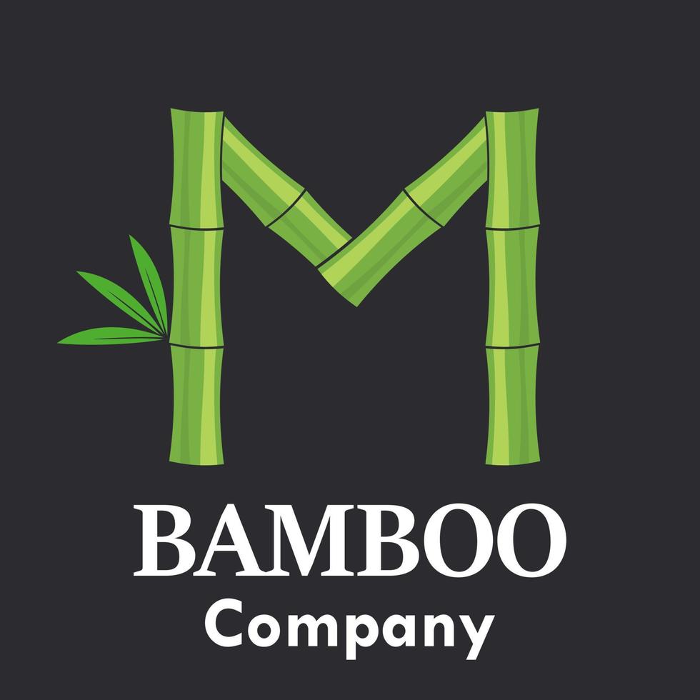 Letter m bamboo logo template illustration. Suitable for your business. vector
