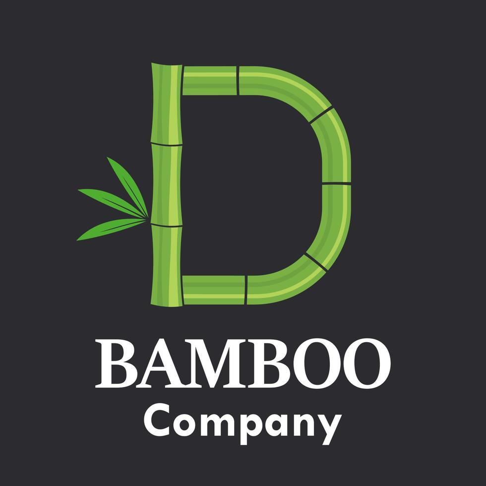 ilustración de plantilla de logotipo de bambú letra d. adecuado para su negocio. vector