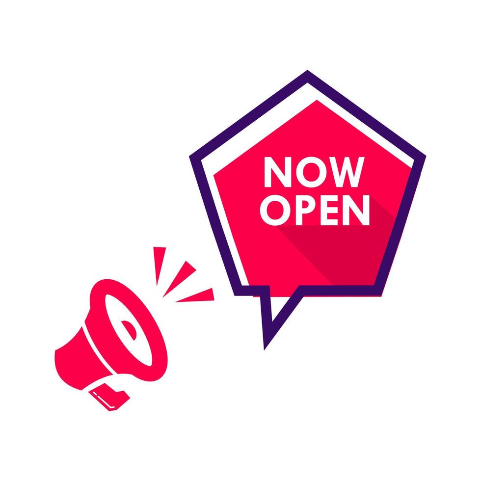 Now open label for promotion product vector