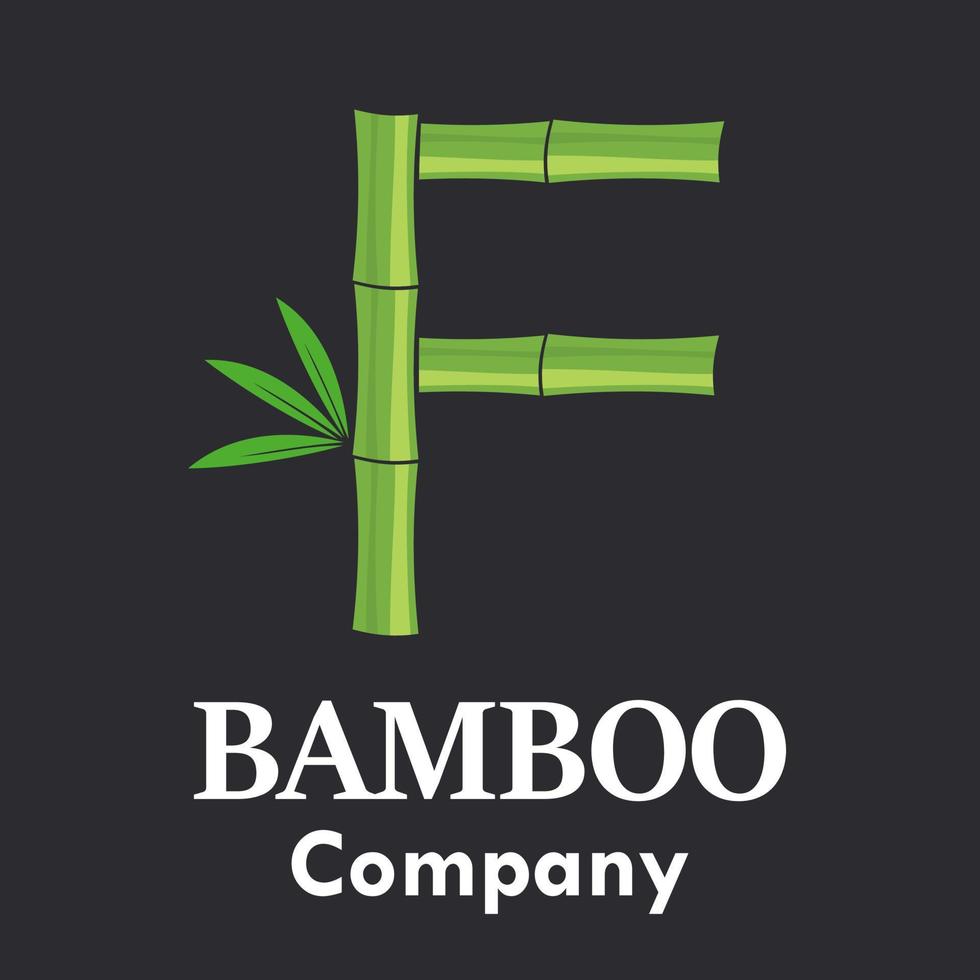 ilustración de plantilla de logotipo de bambú de letra f. adecuado para su negocio. vector