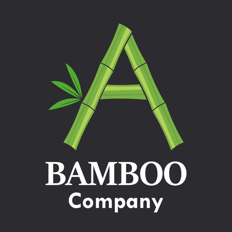 Letter a bamboo logo template illustration. Suitable for your business. vector