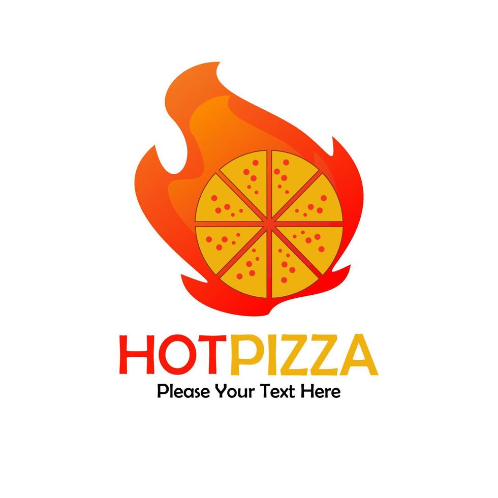 ilustración de plantilla de diseño de logotipo de pizza caliente vector