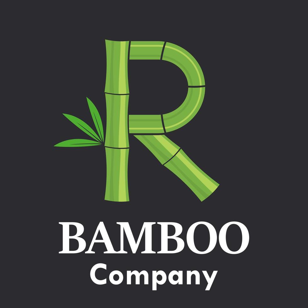 Letter r bamboo logo template illustration. Suitable for your business. vector