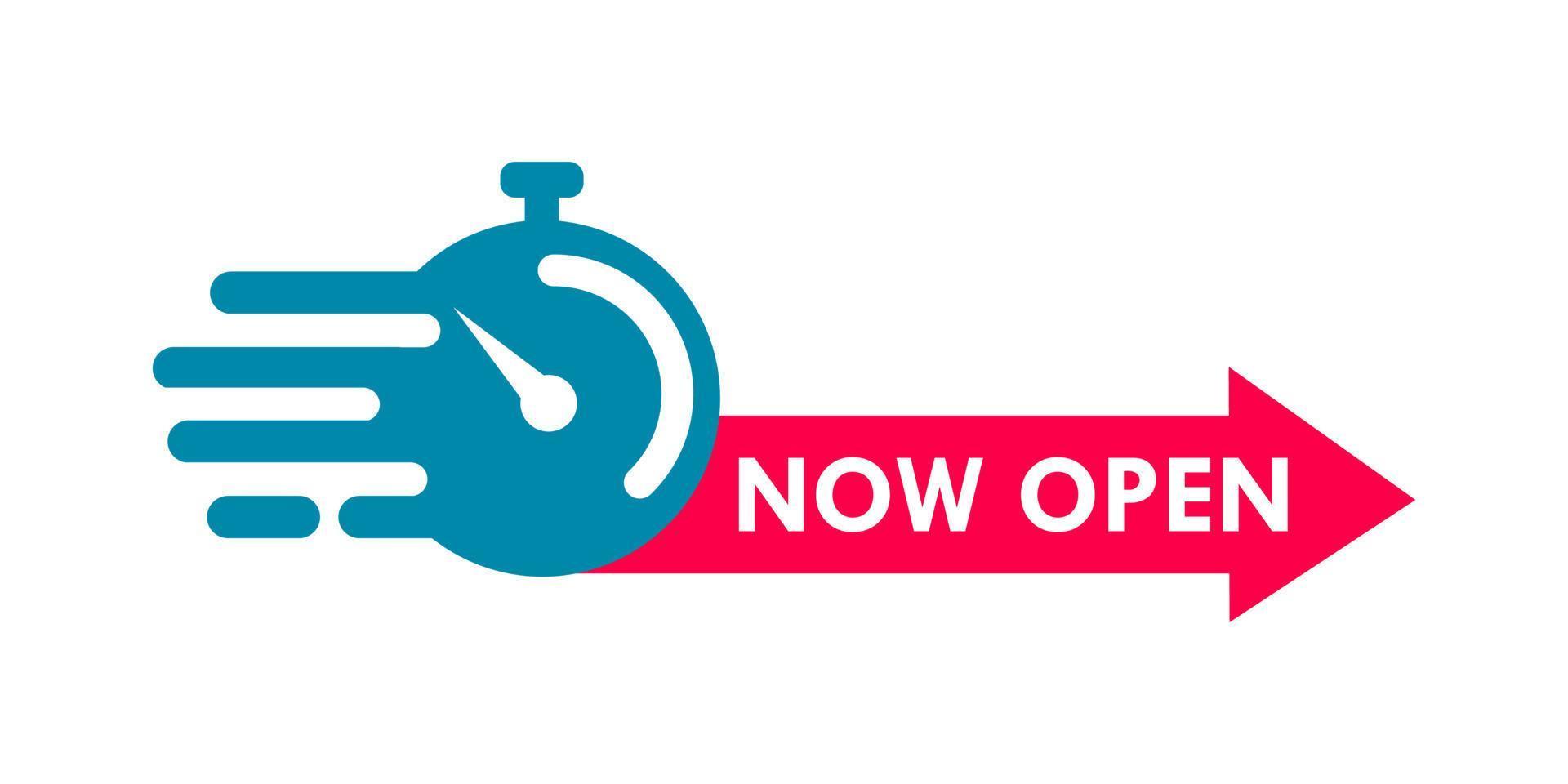Now open label for promotion product vector