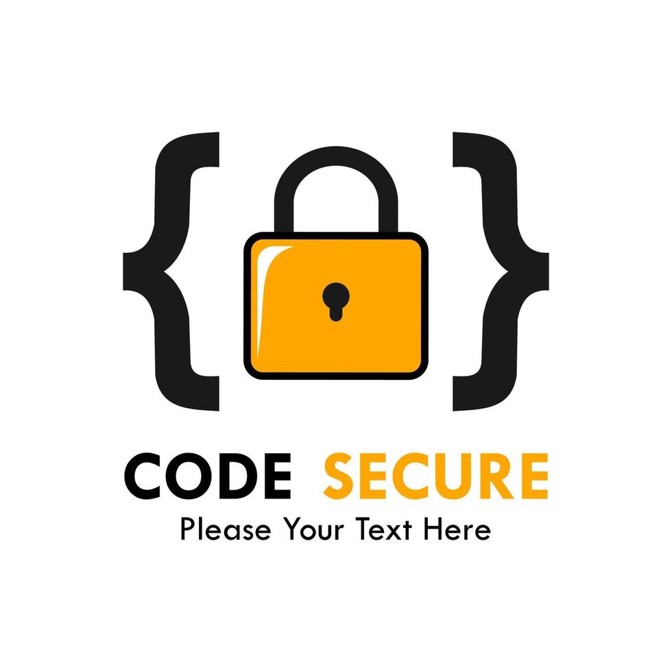 Code secure logo design template illustration. suitable for safety, protect. there are padlock with code symbol vector