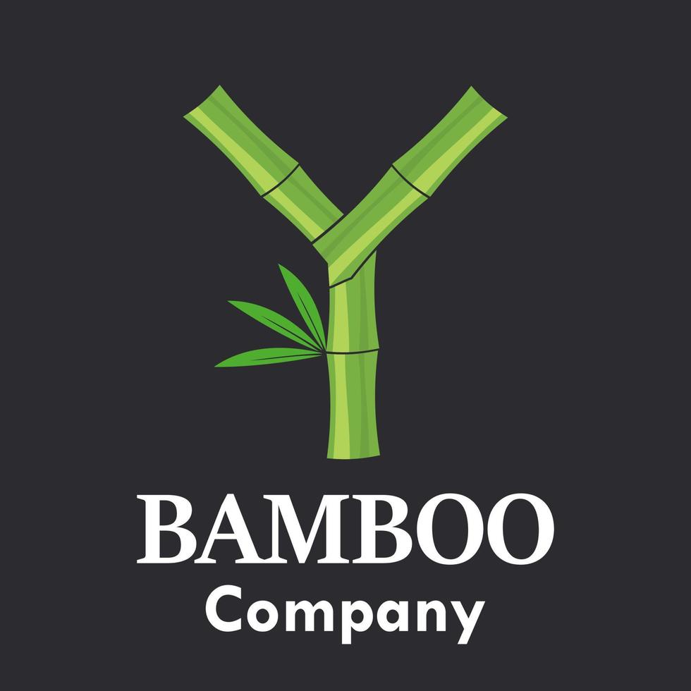 ilustración de plantilla de logotipo de bambú de letra y. adecuado para su negocio. vector