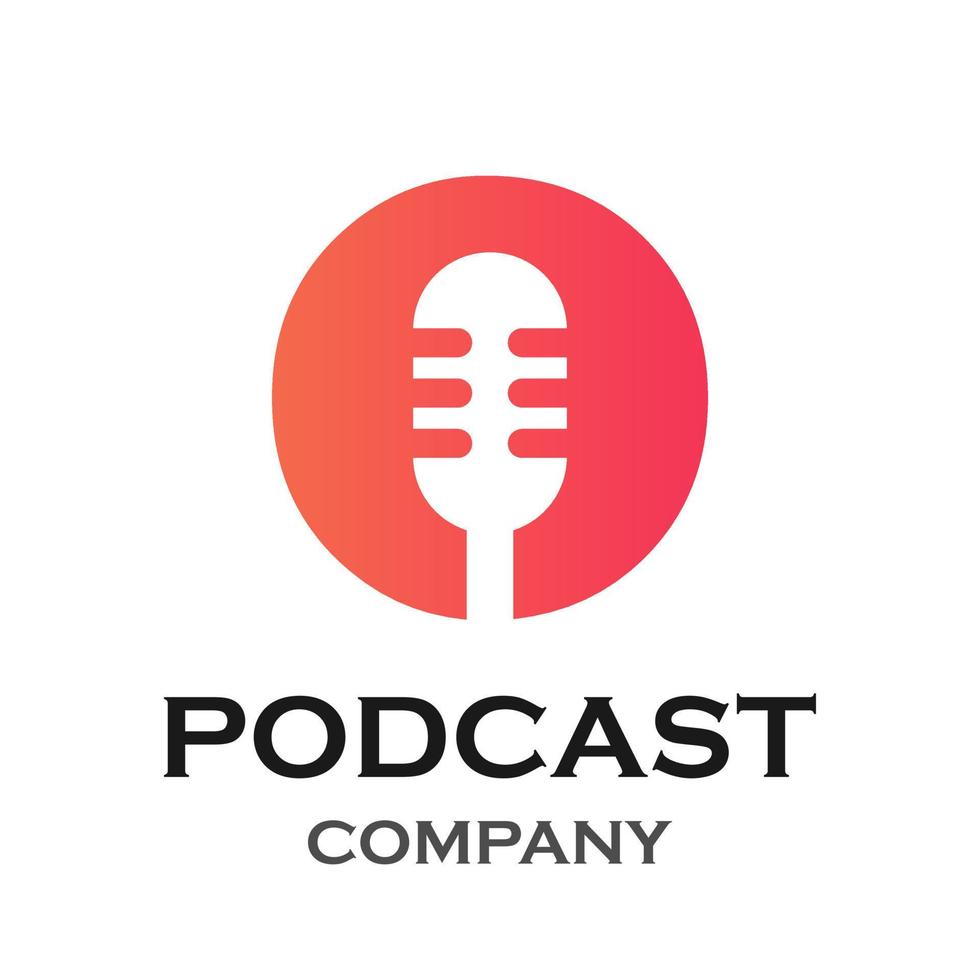 Letter o with podcast logo template illustration. suitable for podcasting, internet, brand, musical, digital, entertainment, studio etc vector