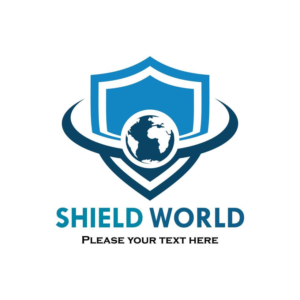 Shield world logo template illustration vector