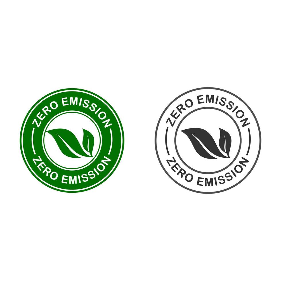 Zero emission badge logo template illustration vector