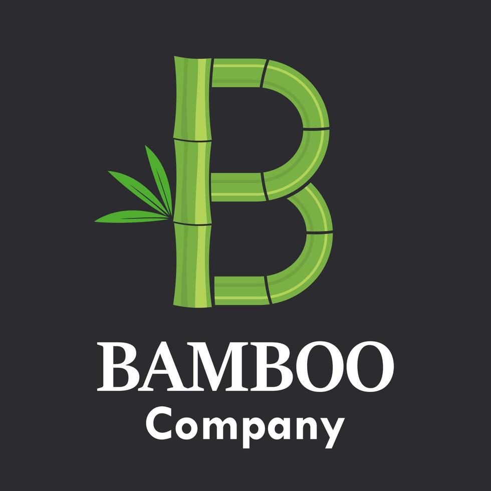 Letter b bamboo logo template illustration. Suitable for your business. vector