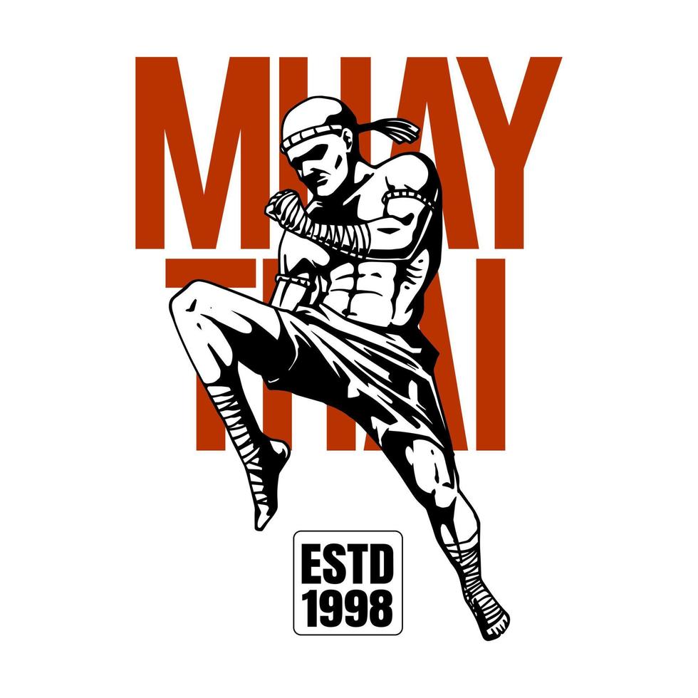 ilustraciones de muay thai vector