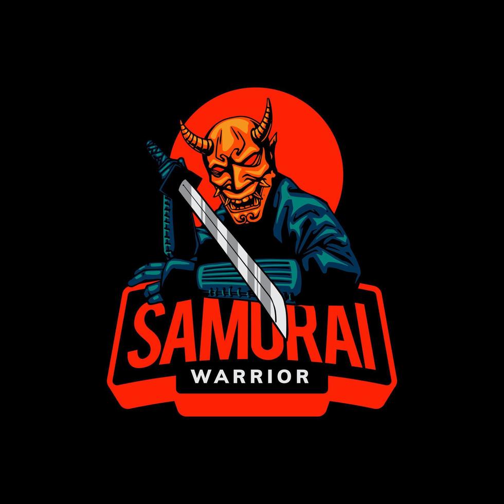 ilustraciones de samurai para logotipo y mascota vector