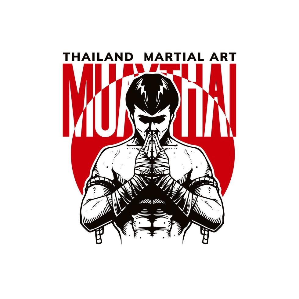 ilustraciones de muay thai vector