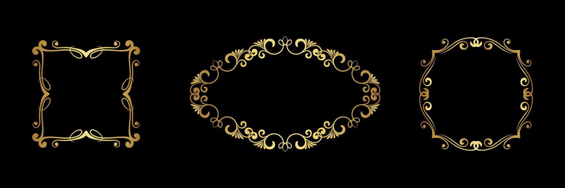 set of decorative gold frames 7739950 Vector Art at Vecteezy