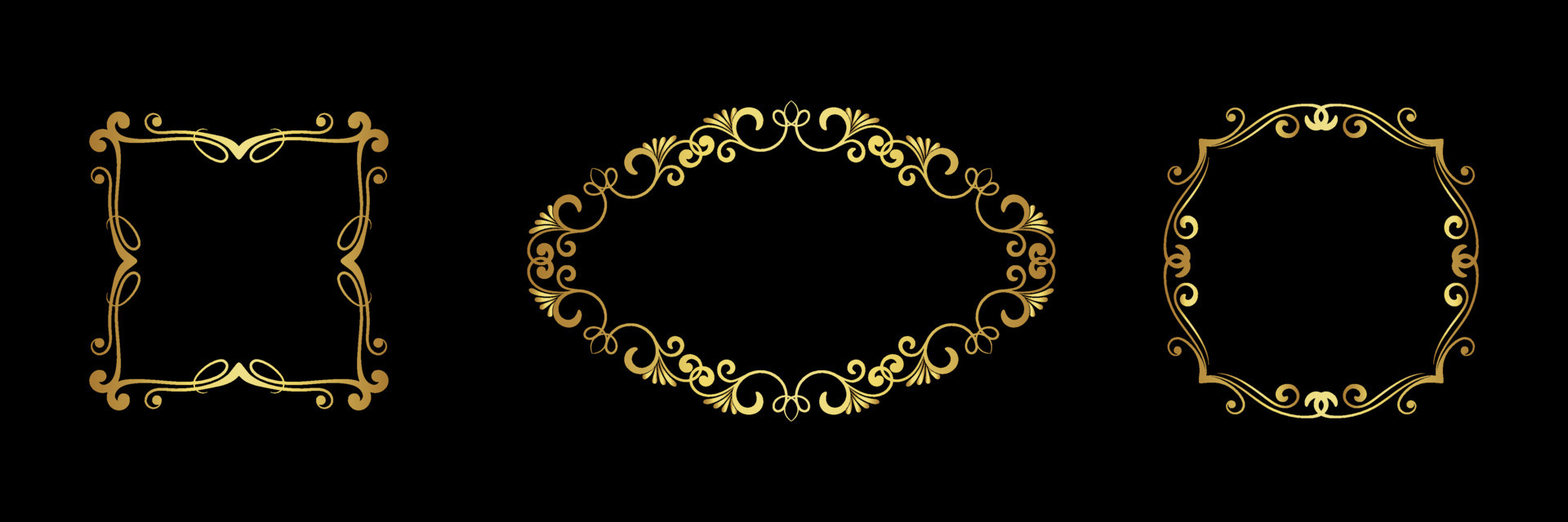 set of decorative gold frames 7739950 Vector Art at Vecteezy