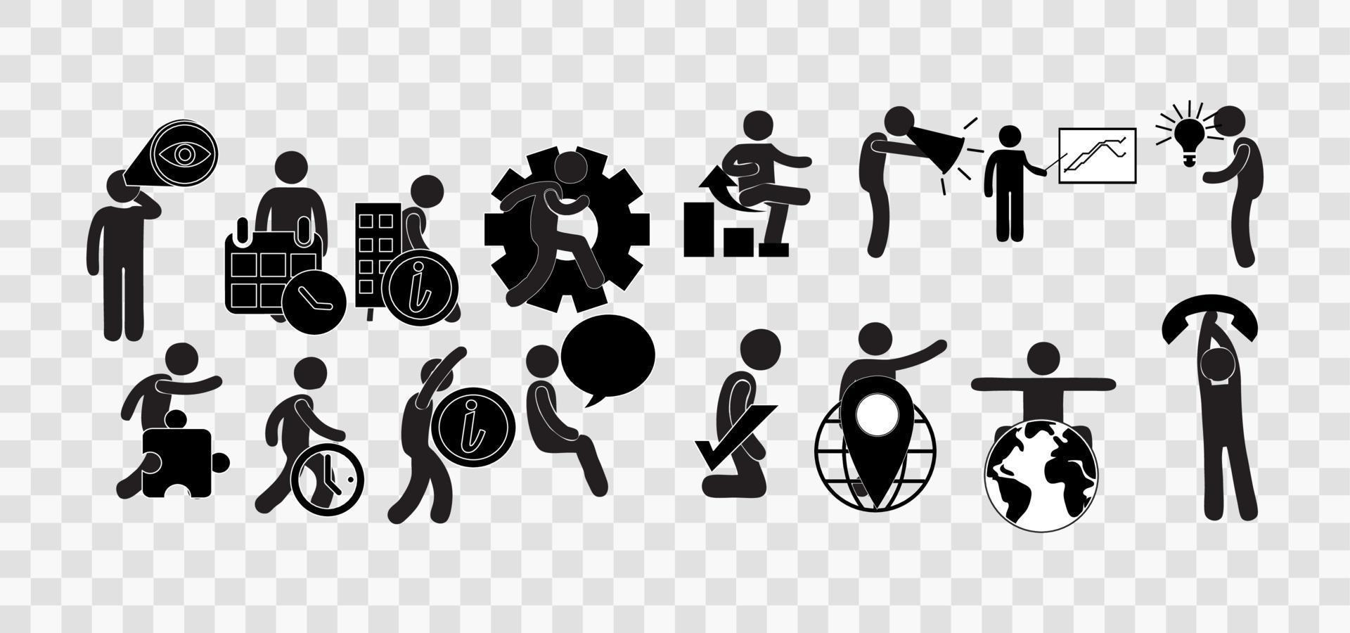 Collection of people pictograms vector