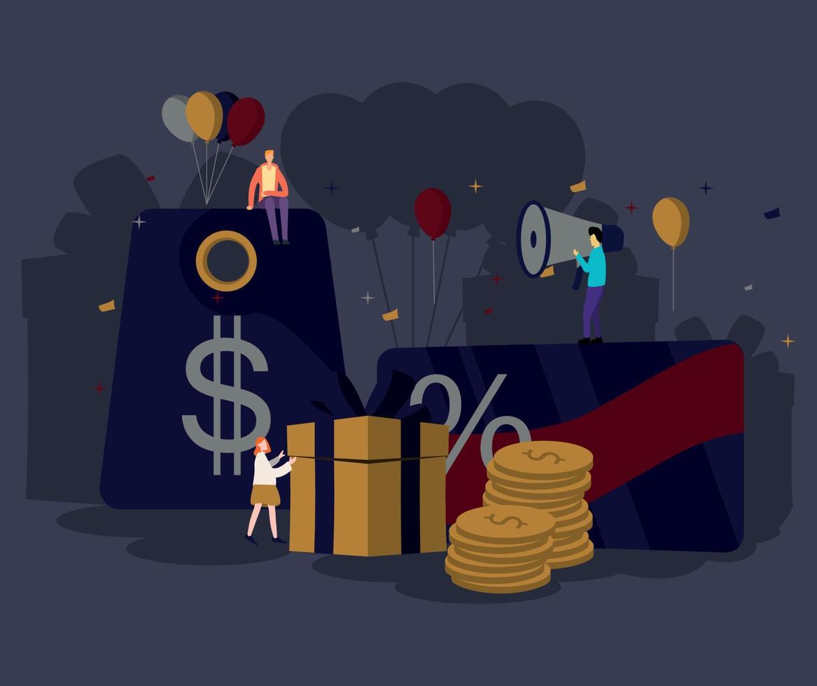 vector illustration of cashback and gifts