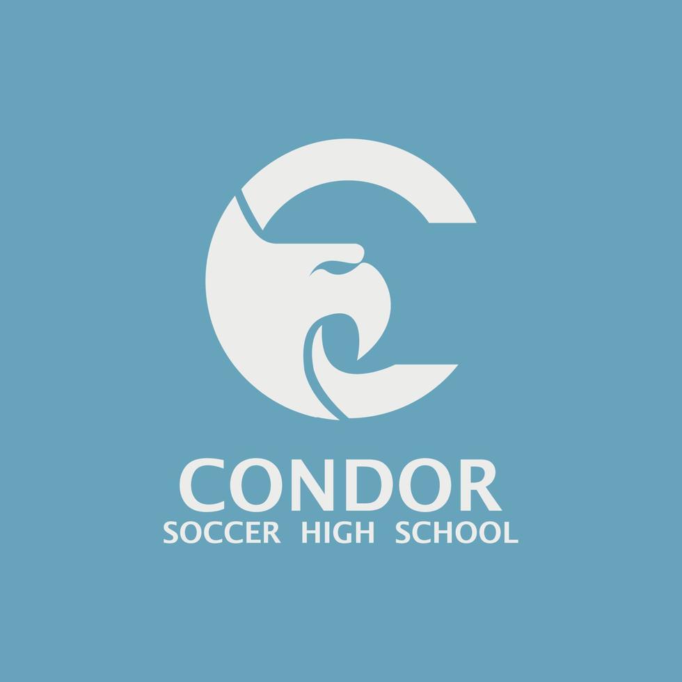 circle shape logo design with condor bird image vector