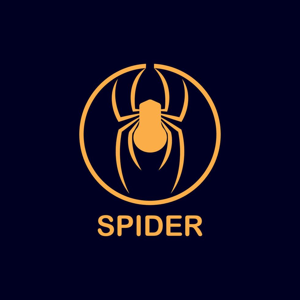 logotipo con imagen de araña naranja vector