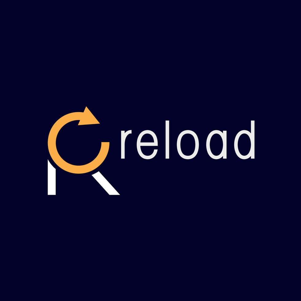 reload logo design that forms the letter r vector
