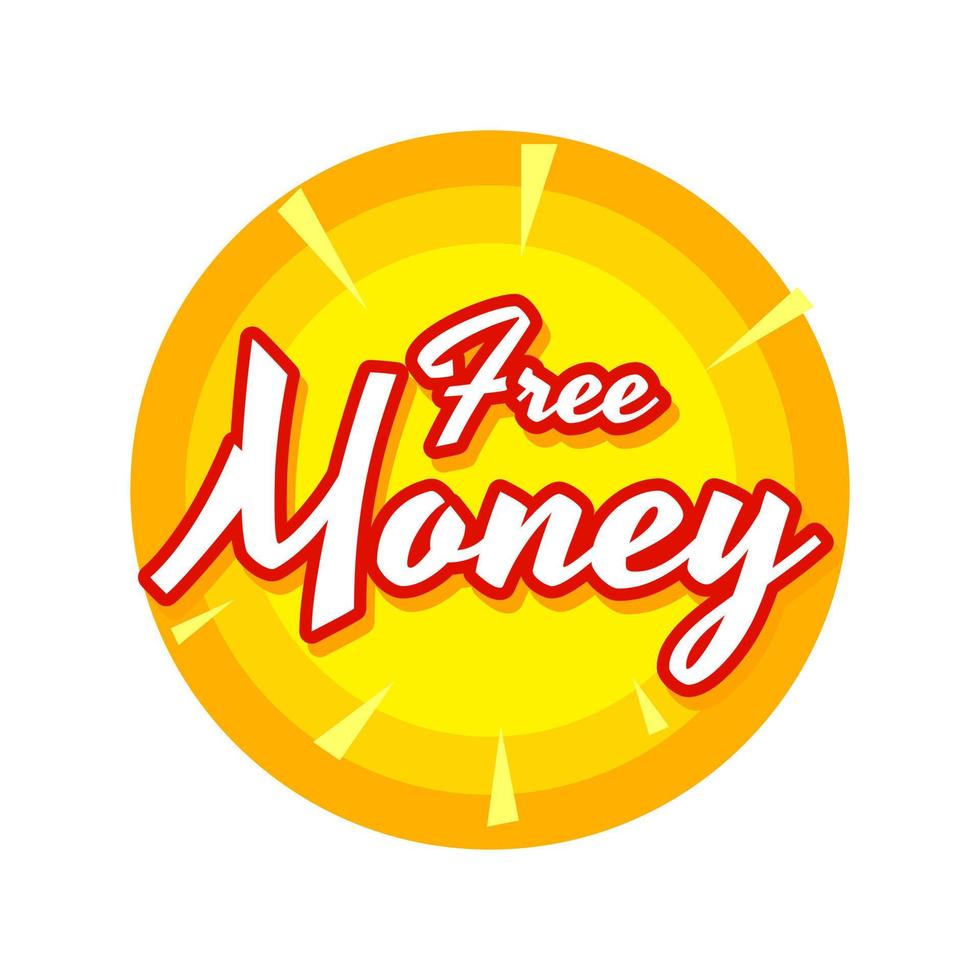 vector de diseño de placa de etiqueta de icono de juego en línea de dinero gratis en efectivo