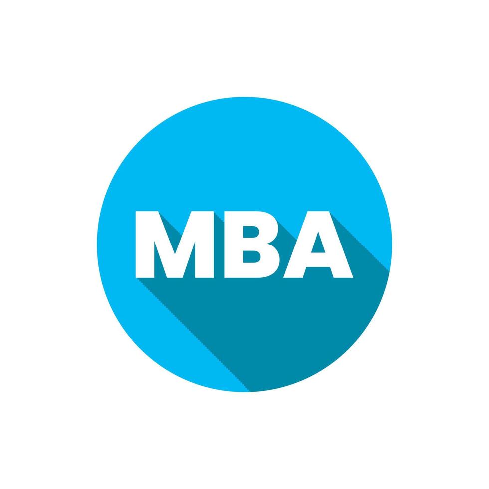 vector de diseño de etiqueta de icono de educación de gestión de mba