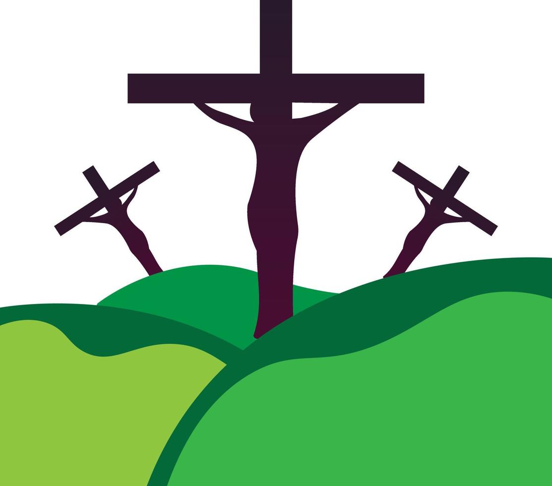 viernes santo ocasión religiosa cristiana con la cruz de jesús ilustración vectorial para el fondo del cartel publicación en las redes sociales saludos pancartas elementos del símbolo del logotipo e impresión vector