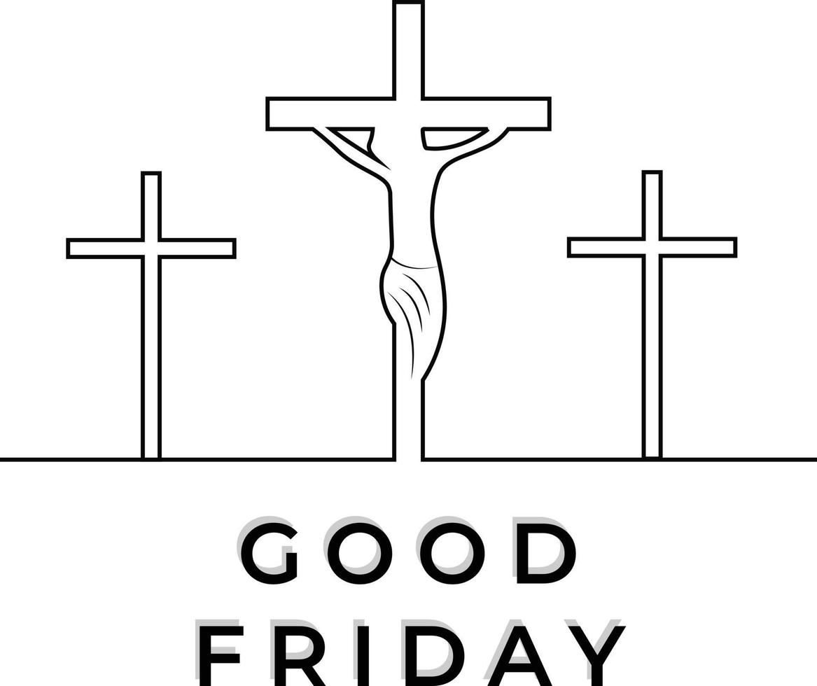 Good Friday Christian Religious Occasion With Jesus Cross Vector Illustration For Poster Background Social Media Post Greetings Banners Logo Symbol Elements And Print