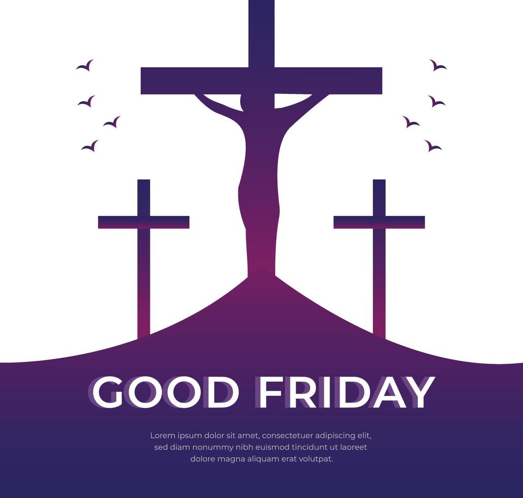 Good Friday Christian Religious Occasion With Jesus Cross Vector ...