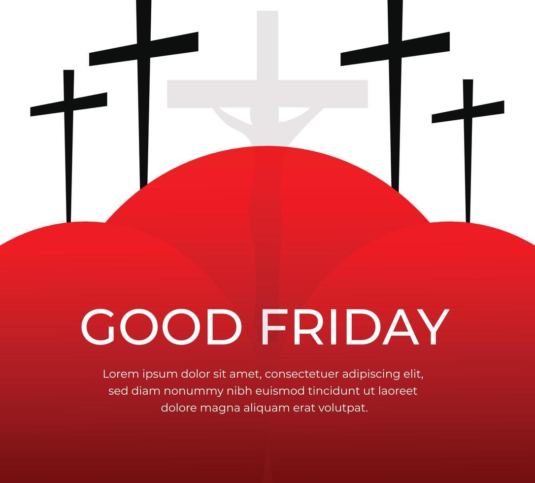 Good Friday Christian Religious Occasion With Jesus Cross Vector Illustration For Poster Background Social Media Post Greetings Banners Logo Symbol Elements And Print