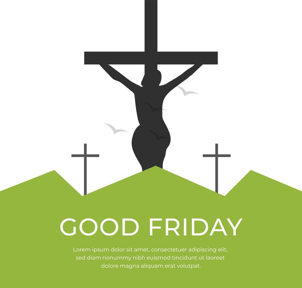 Good Friday Christian Religious Occasion With Jesus Cross Vector Illustration For Poster Background Social Media Post Greetings Banners Logo Symbol Elements And Print