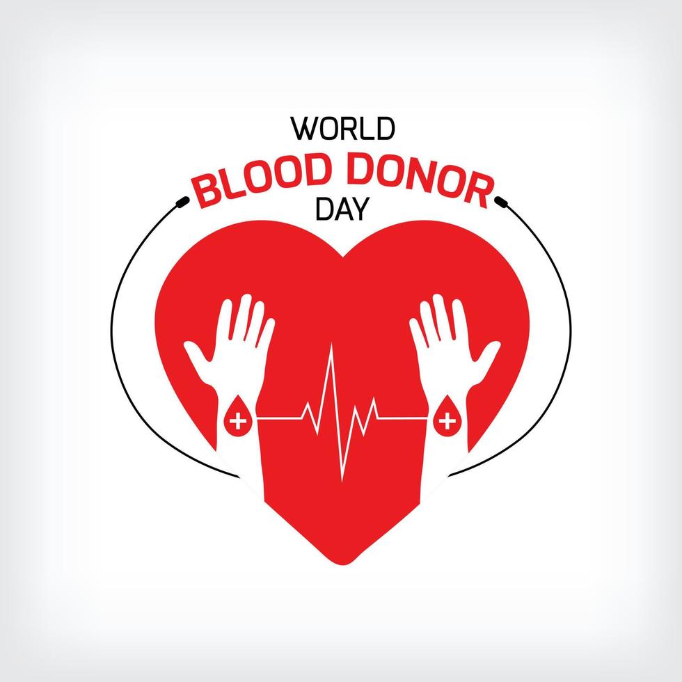 World blood donor day june 14th vector blood donor day background