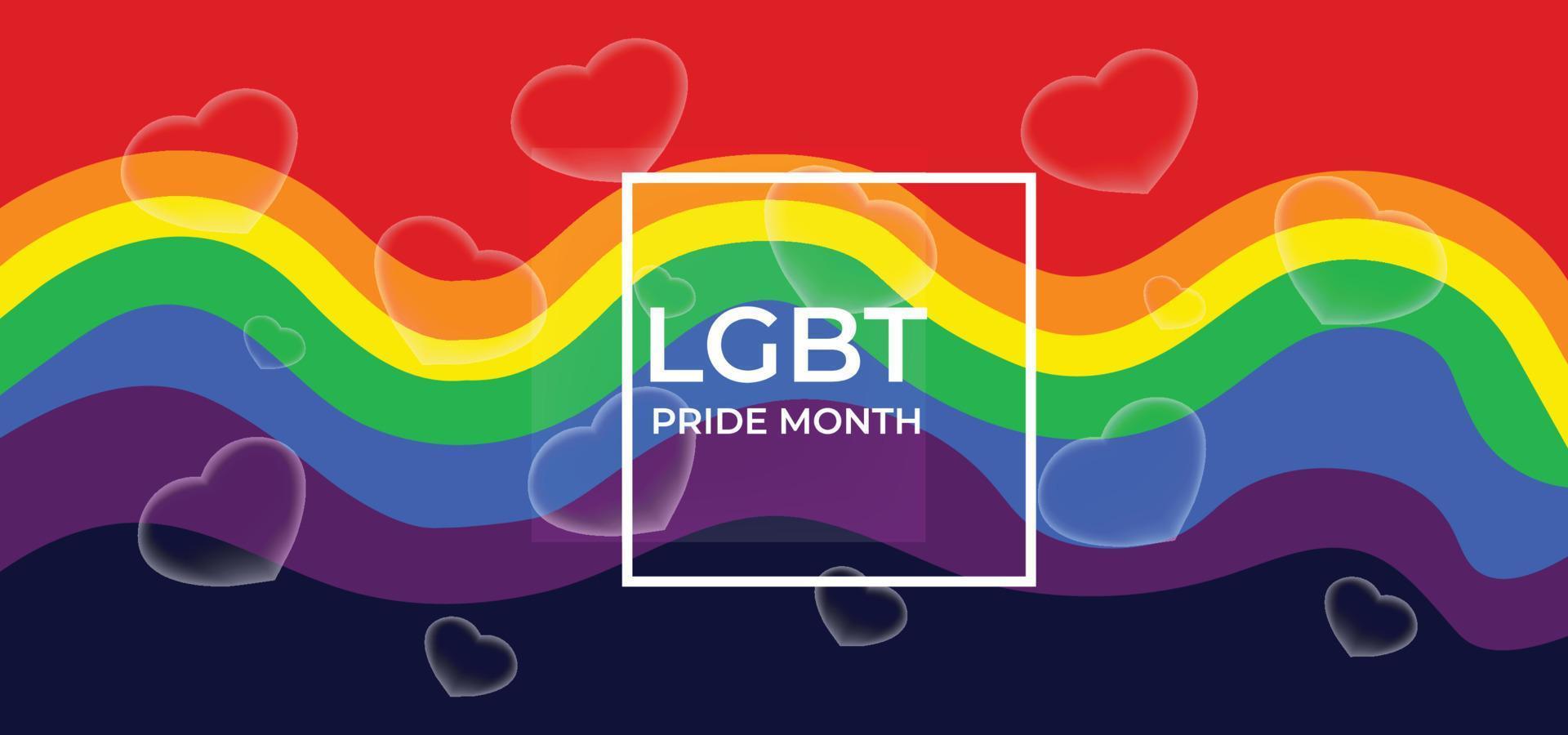 Pride Month Banner, Pride Month Background On Pride Month Colorful Rainbow Concept LGBT vector