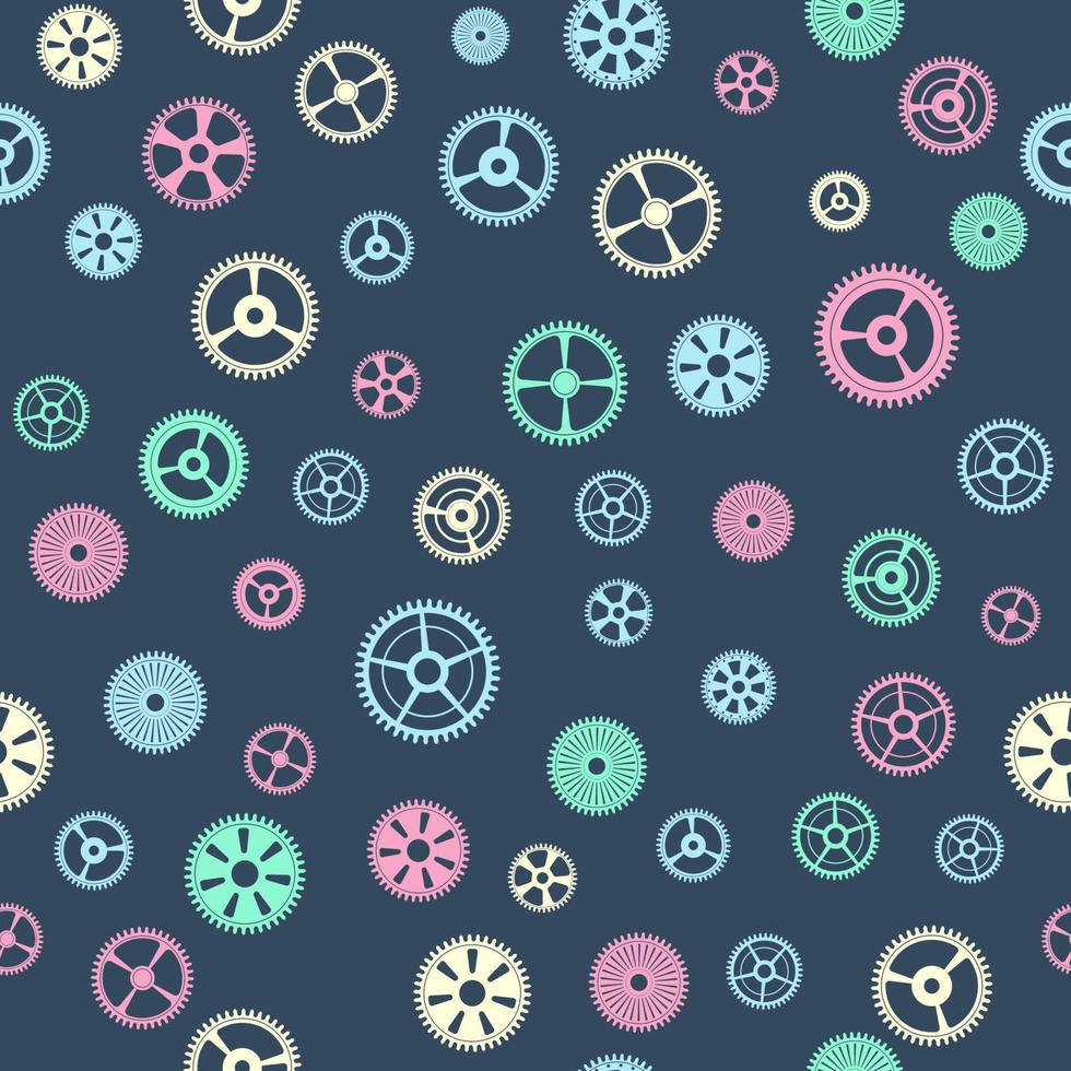 Colored clockwork seamless texture vector