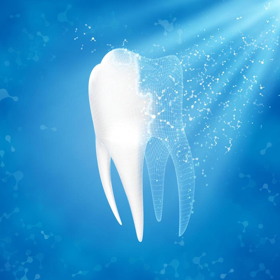 Abstract medical background. Tooth reconstruction. vector