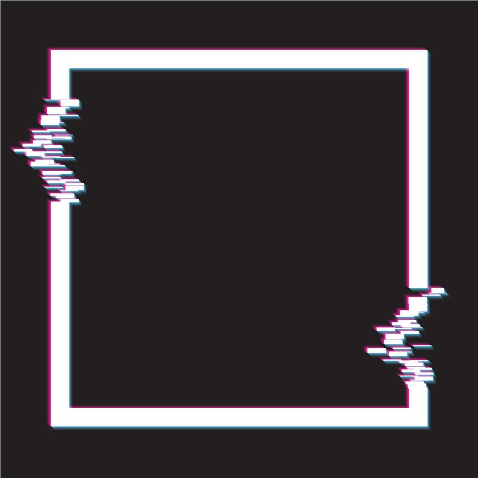 Glitched Square  Frame Design vector