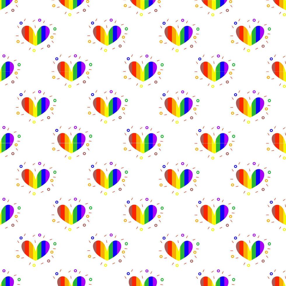 Seamless heart pattern background showing the color of the lgbt group  The concept of accepting diversity vector