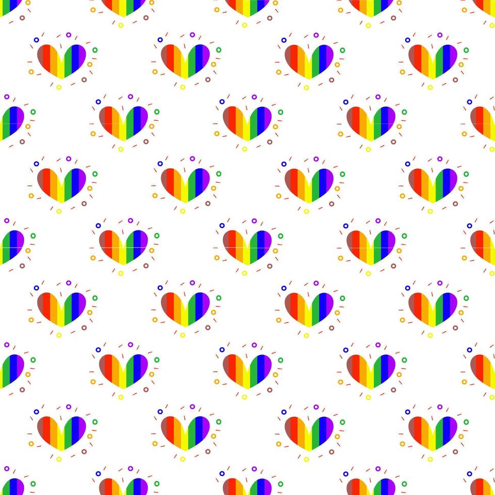 Seamless heart pattern background showing the color of the lgbt group  The concept of accepting diversity vector