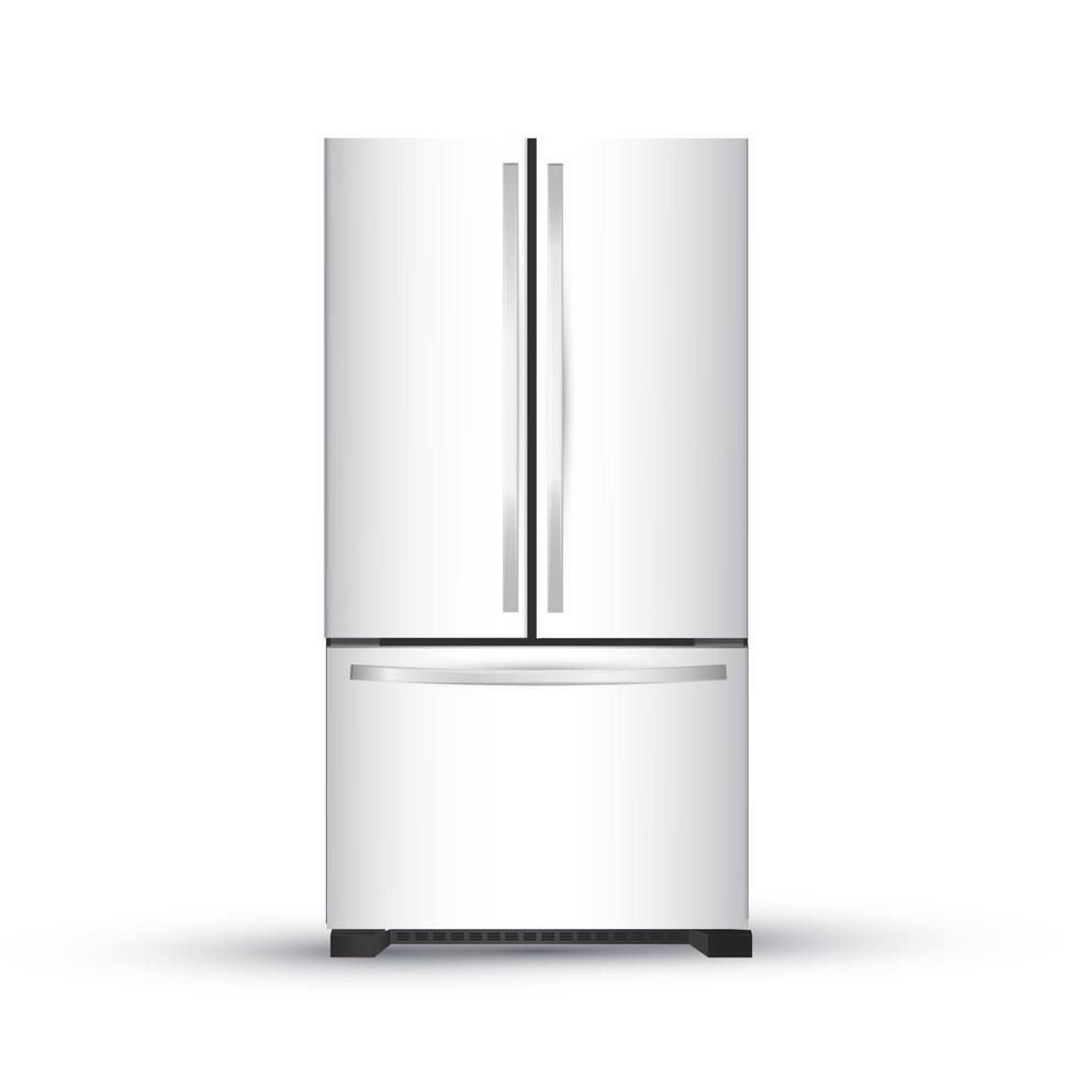 Vector illustration of  modern realistic frige on white backgrou