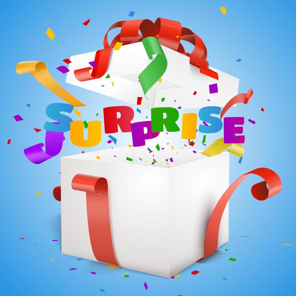 Surprise gift box vector