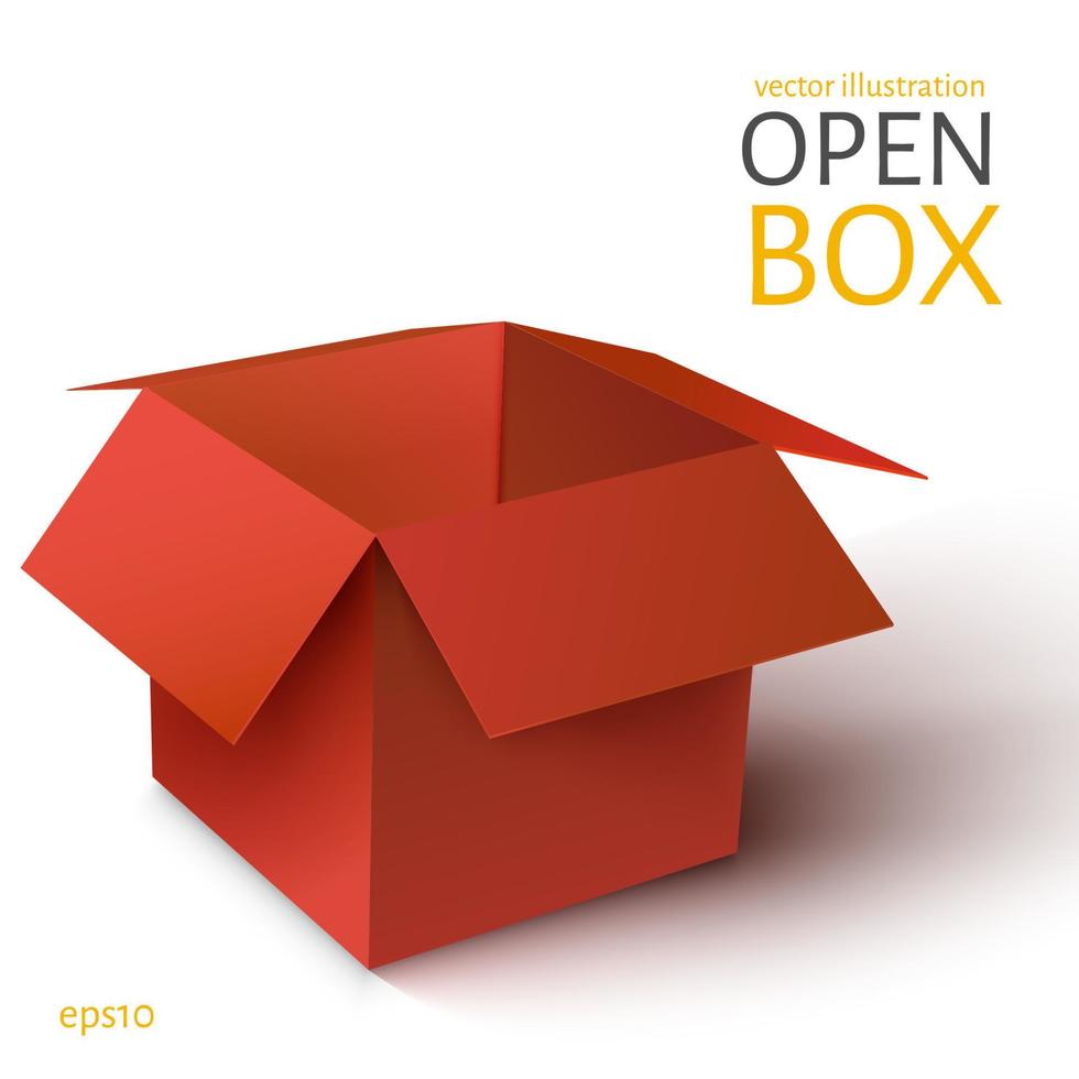 caja roja abierta. vector