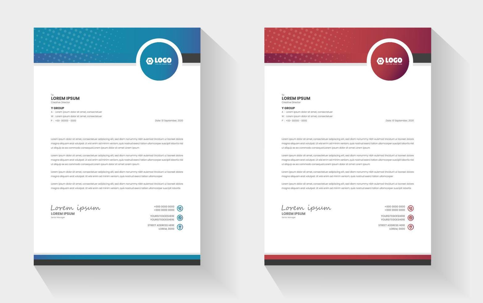 corporate modern business letterhead design template. creative modern letterhead design template for your project. letter head, letterhead, business letterhead design. vector