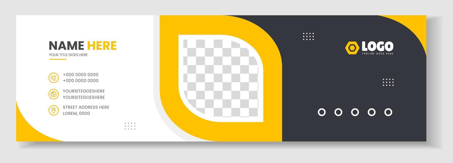 plantilla de diseño de firma de correo electrónico moderno corporativo. diseño de plantilla de firma de correo electrónico con color amarillo. diseño de vector de firma de negocios e.