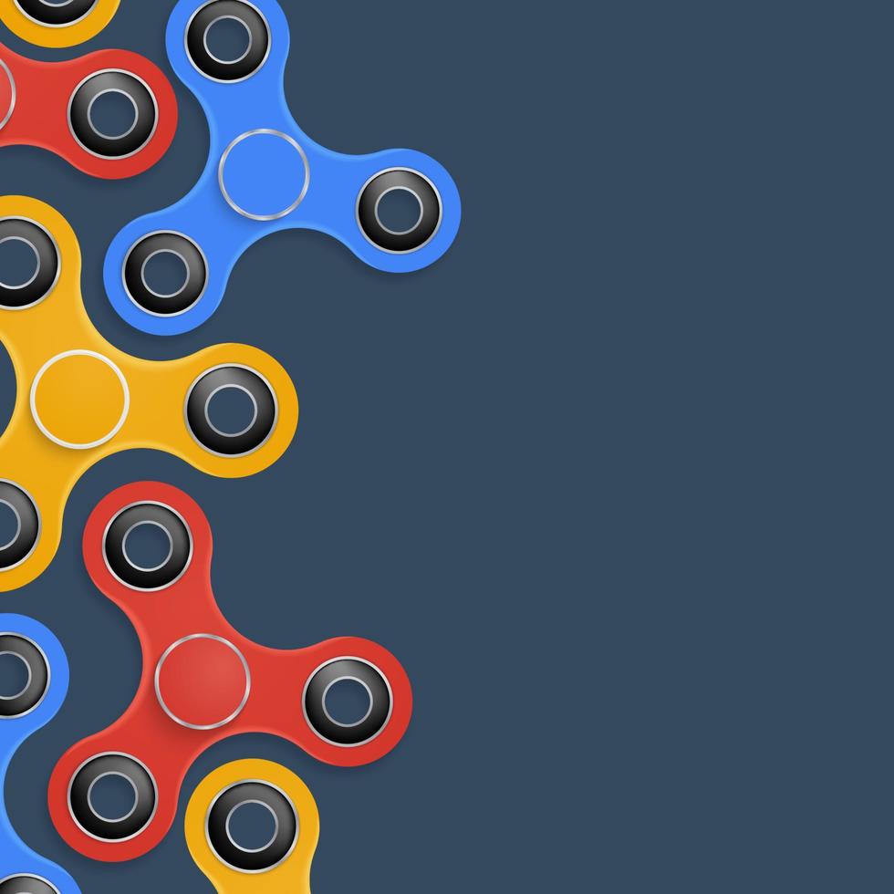 Vector colorful  illustration of fidget spinner banner.