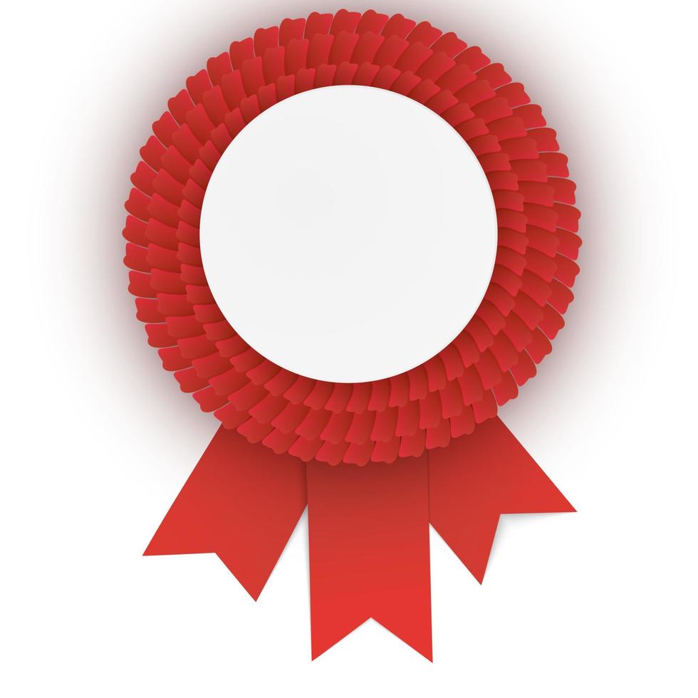 Colorful  red rosette with empty paper plate vector