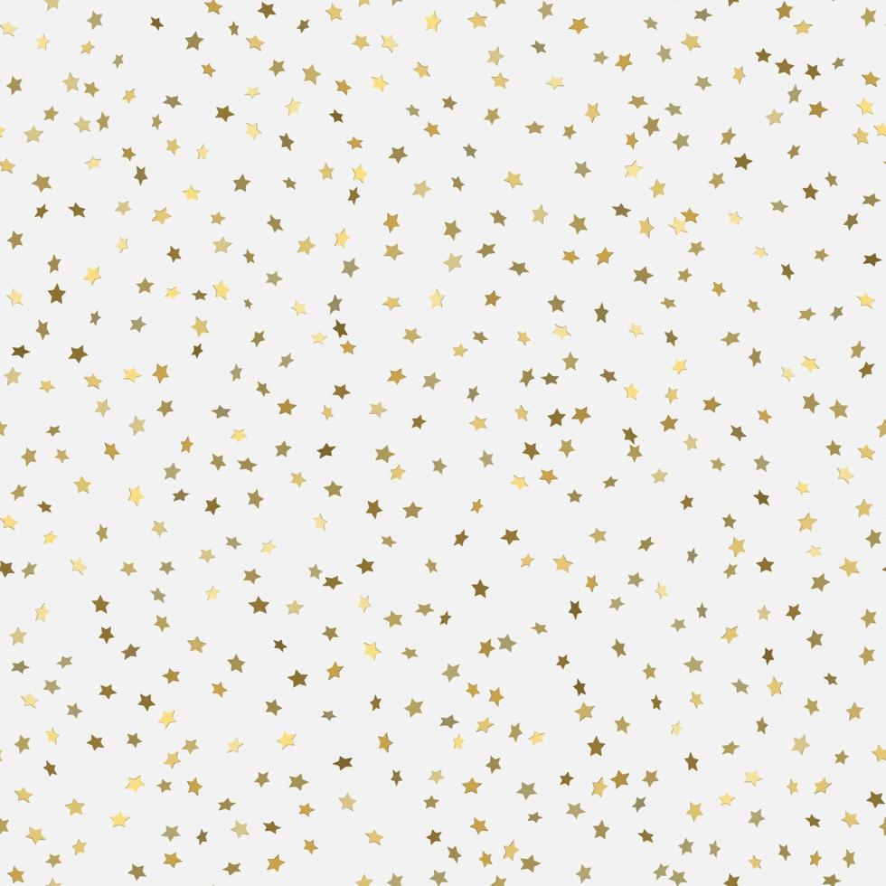 Abstract white modern seamless pattern with gold stars. vector