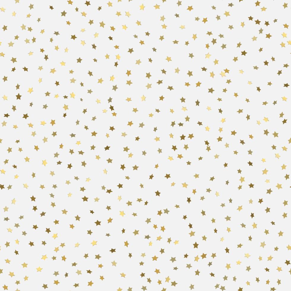 Abstract white modern seamless pattern with gold stars. vector