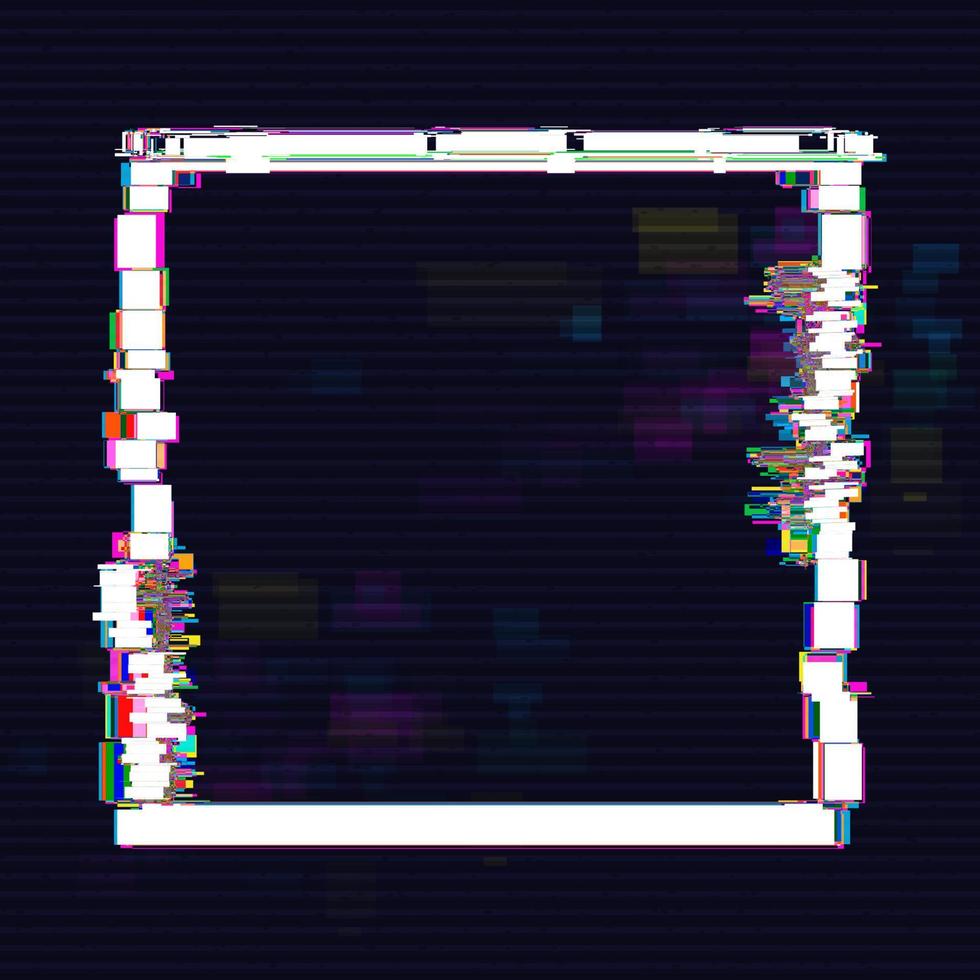 Glitched Square  Frame Design vector