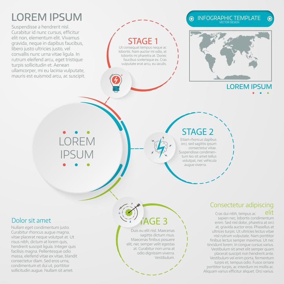 Presentation business infographic template with 3 options. Vecto vector